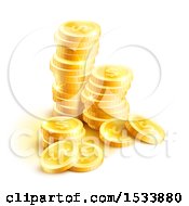 Poster, Art Print Of Stack Of 3d Gold Dollar Coins
