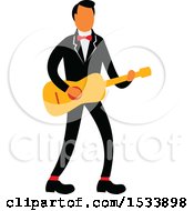 Poster, Art Print Of Male Guitarist Wearing A Tuxedo