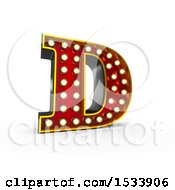 Poster, Art Print Of 3d Illuminated Theater Styled Vintage Letter D On A White Background