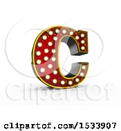 Clipart Of A 3d Illuminated Theater Styled Vintage Letter C On A White Background Royalty Free Illustration