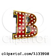 Poster, Art Print Of 3d Illuminated Theater Styled Vintage Letter B On A White Background
