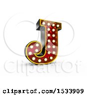 Poster, Art Print Of 3d Illuminated Theater Styled Vintage Letter J On A White Background