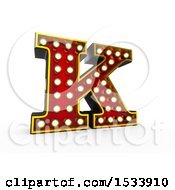 Poster, Art Print Of 3d Illuminated Theater Styled Vintage Letter K On A White Background