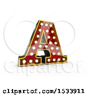 Poster, Art Print Of 3d Illuminated Theater Styled Vintage Letter A On A White Background