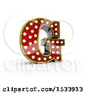 Poster, Art Print Of 3d Illuminated Theater Styled Vintage Letter G On A White Background