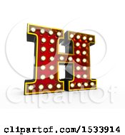 Poster, Art Print Of 3d Illuminated Theater Styled Vintage Letter H On A White Background