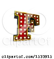 Poster, Art Print Of 3d Illuminated Theater Styled Vintage Letter F On A White Background