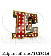Poster, Art Print Of 3d Illuminated Theater Styled Vintage Letter E On A White Background