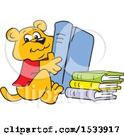 Poster, Art Print Of Panther Cub Mascot With Library Books
