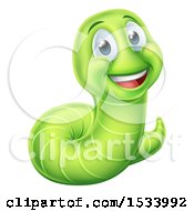 Poster, Art Print Of Happy Green Worm