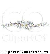 Clipart Of A Border Of White Spring Blossoms Royalty Free Vector Illustration