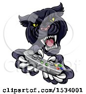 Black Panther Using A Video Game Controller