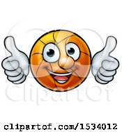 Poster, Art Print Of Basketball Character Holding Two Thumbs Up