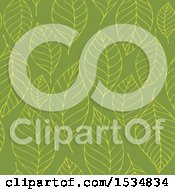 Clipart Of A Green Seamless Leaf Pattern Background Royalty Free Vector Illustration by visekart