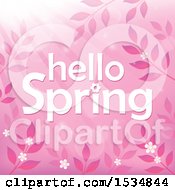 Clipart Of A Pink Hello Spring Design Royalty Free Vector Illustration