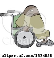 Clipart Of A Cartoon Black Man In A Wheelchair Royalty Free Vector Illustration