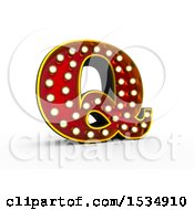 Poster, Art Print Of 3d Illuminated Theater Styled Vintage Letter Q On A White Background