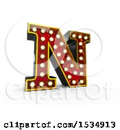 Poster, Art Print Of 3d Illuminated Theater Styled Vintage Letter N On A White Background