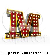 Poster, Art Print Of 3d Illuminated Theater Styled Vintage Letter M On A White Background