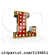 Poster, Art Print Of 3d Illuminated Theater Styled Vintage Letter L On A White Background