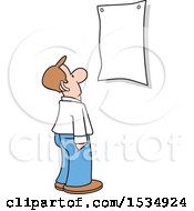 Poster, Art Print Of Man Looking At A Blank Sign