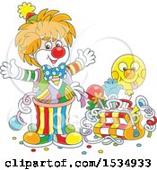 Poster, Art Print Of Party Clown With A Bag Of Tricks