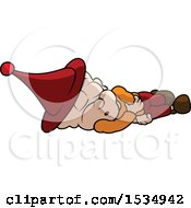 Clipart Of A Sprite Sleeping Royalty Free Vector Illustration