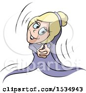 Clipart Of A Blond Fairy Pleading Royalty Free Vector Illustration