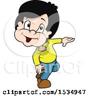 Clipart Of A Boy Dancing Royalty Free Vector Illustration by dero