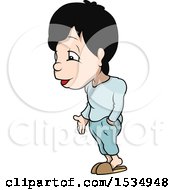 Clipart Of A Boy Gesturing And Talking Royalty Free Vector Illustration by dero