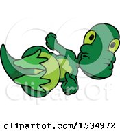 Poster, Art Print Of Happy Dinosaur Laying On His Back