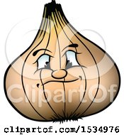 Clipart Of A Mad Onion Royalty Free Vector Illustration