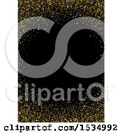 Poster, Art Print Of Background Of Gold Stars Forming A Frame On Black