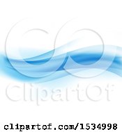 Poster, Art Print Of Background Of Blue Waves On White