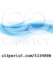 Clipart Of A Background Of Blue Waves On White Royalty Free Vector Illustration