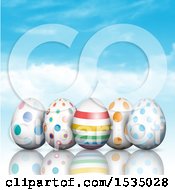 Poster, Art Print Of 3d Easter Eggs Over Sky