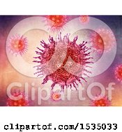 Clipart Of A 3d Background Of Virus Cells Royalty Free Illustration