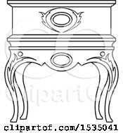 Clipart Of A Black And White Box Or Table With Cabriole Legs Royalty Free Vector Illustration by Lal Perera