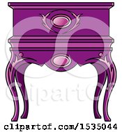 Clipart Of A Purple Box Or Table With Cabriole Legs Royalty Free Vector Illustration by Lal Perera