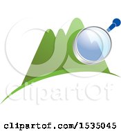 Poster, Art Print Of Magnifying Glass Over Mountains