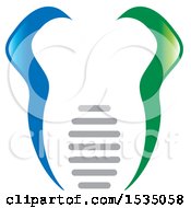 Clipart Of A Green And Blue Tooth Implant Royalty Free Vector Illustration by Lal Perera