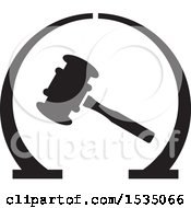 Clipart Of A Banging Gavel In Black Arches Royalty Free Vector Illustration