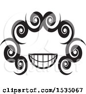 Poster, Art Print Of Black And White Face With Spirals