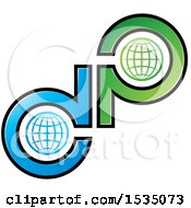Poster, Art Print Of Letter D And P Globe Design