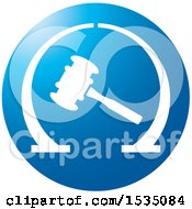 Poster, Art Print Of Banging Gavel In A Blue Circle