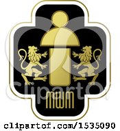 Clipart Of A Lion Crest With Mwm Letters Royalty Free Vector Illustration