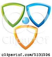 Clipart Of A Colorful Shield Design Royalty Free Vector Illustration by Lal Perera