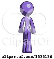 Poster, Art Print Of Purple Design Mascot Woman Walking Away Back View