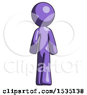 Poster, Art Print Of Purple Design Mascot Man Walking Away Back View