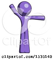 Poster, Art Print Of Purple Design Mascot Man Directing Traffic Right
